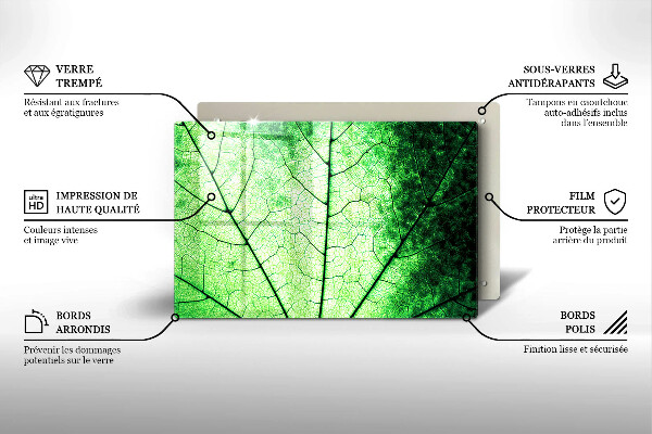 Zaščitna plošča za štedilnik Okrasni žilni list
