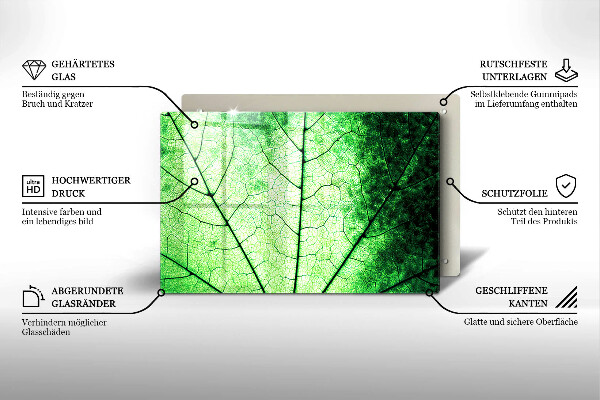Zaščitna plošča za štedilnik Okrasni žilni list