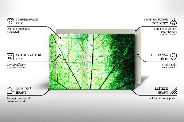 Zaščitna plošča za štedilnik Okrasni žilni list