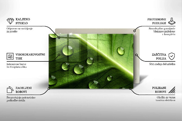 Zaščitna plošča za štedilnik Narava rosa in list