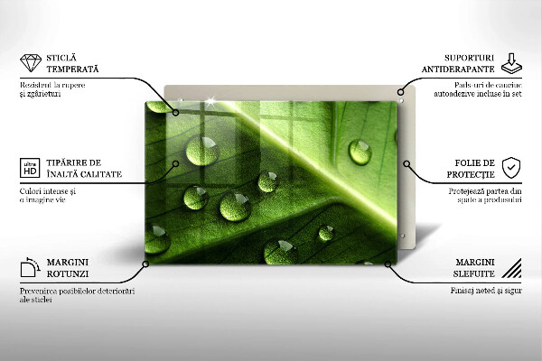 Zaščitna plošča za štedilnik Narava rosa in list