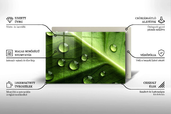 Zaščitna plošča za štedilnik Narava rosa in list