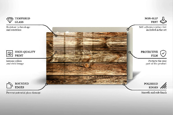 Zaščitna plošča za štedilnik Tekstura lesene deske