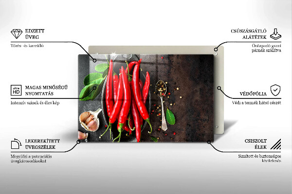 Zaščitna plošča za štedilnik Rdeča čili paprika