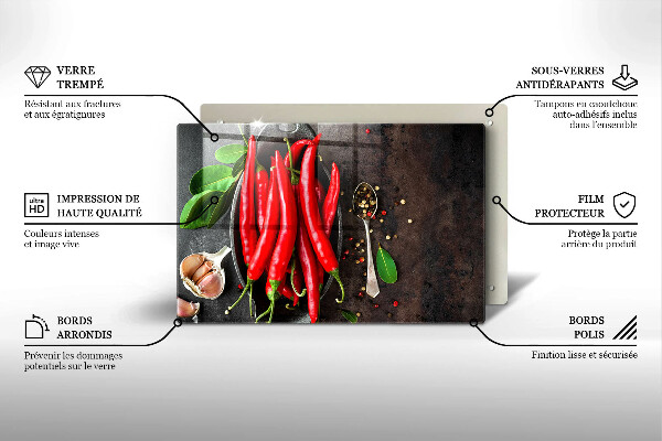 Zaščitna plošča za štedilnik Rdeča čili paprika