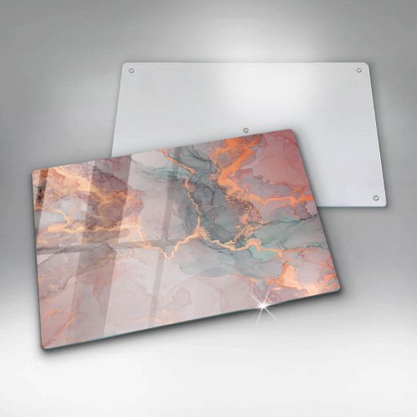 Zaščitna plošča za štedilnik Marmor z zlatom