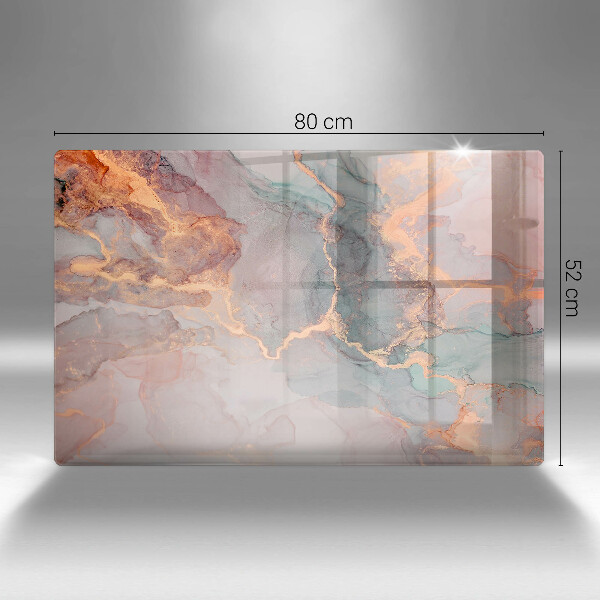 Zaščitna plošča za štedilnik Marmor z zlatom