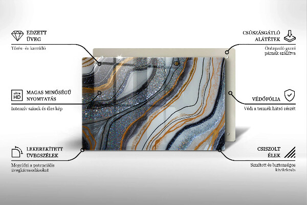 Zaščitna plošča za štedilnik kamen z zlatom