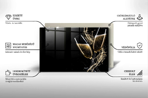 Zaščitna plošča za štedilnik Kozarci za šampanjec