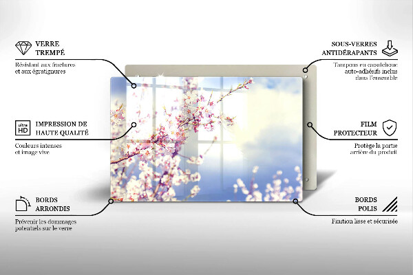 Zaščitna plošča za štedilnik Cvetoče drevo