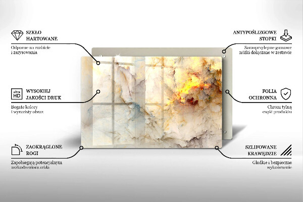 Zaščitna plošča za štedilnik Tekstura marmorja z zlatom