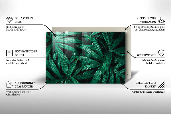 Zaščitna plošča za štedilnik Listi rastlin