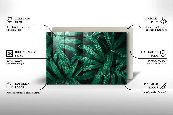 Zaščitna plošča za štedilnik Listi rastlin