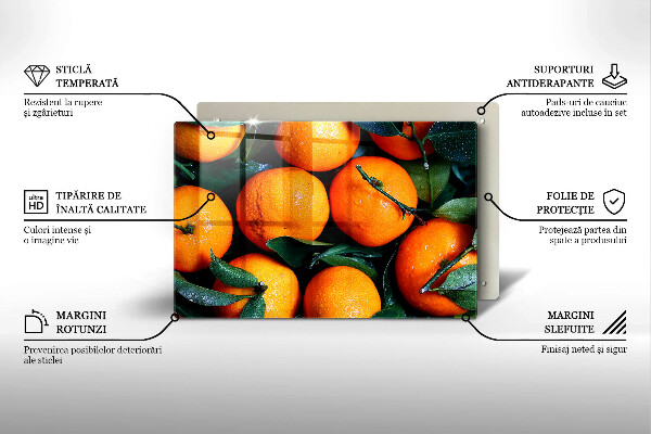 Stenska zaščitna plošča za štedilnik Oranžno sadje