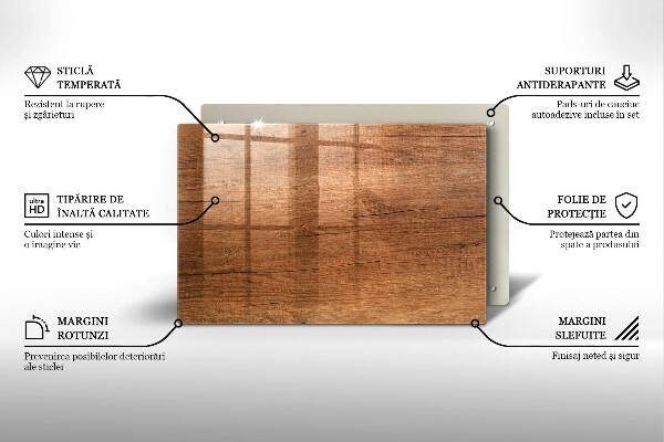 Zaščitna plošča za štedilnik Tekstura lesa