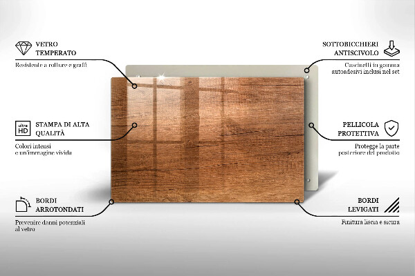 Zaščitna plošča za štedilnik Tekstura lesa