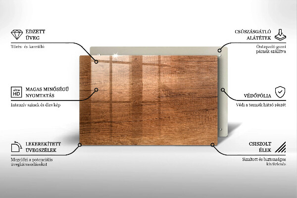 Zaščitna plošča za štedilnik Tekstura lesa