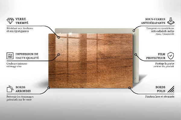 Zaščitna plošča za štedilnik Tekstura lesa