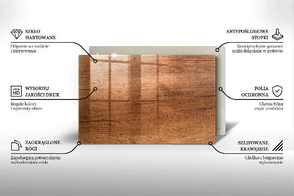 Zaščitna plošča za štedilnik Tekstura lesa