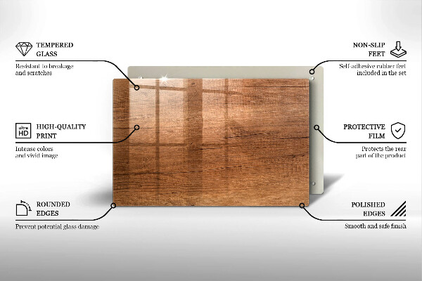Zaščitna plošča za štedilnik Tekstura lesa