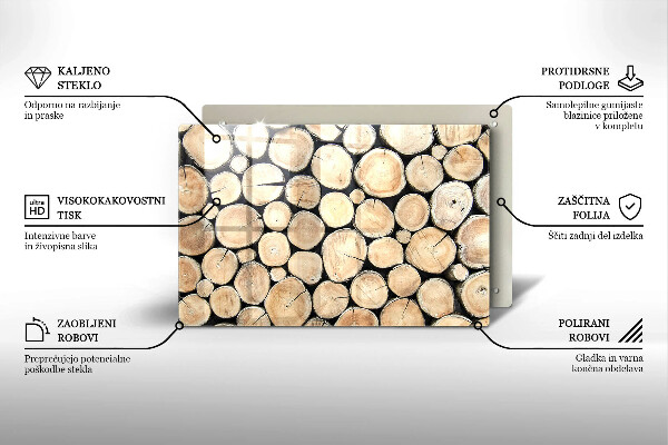 Zaščitna plošča za štedilnik Lesena debla