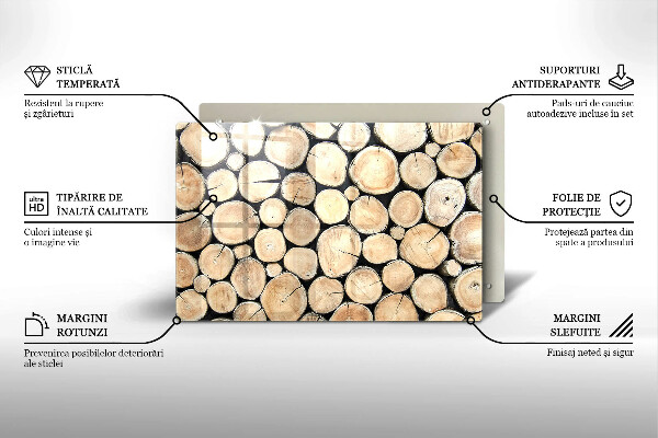 Zaščitna plošča za štedilnik Lesena debla