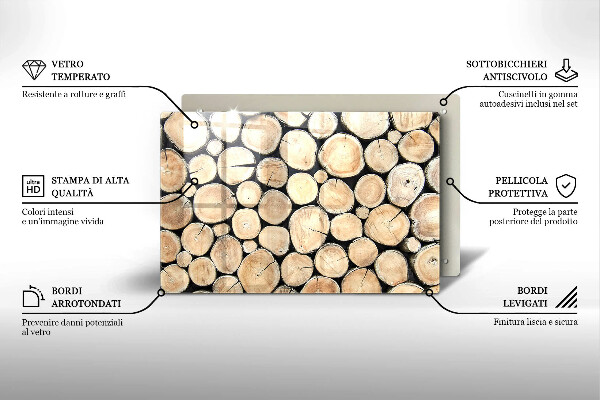 Zaščitna plošča za štedilnik Lesena debla