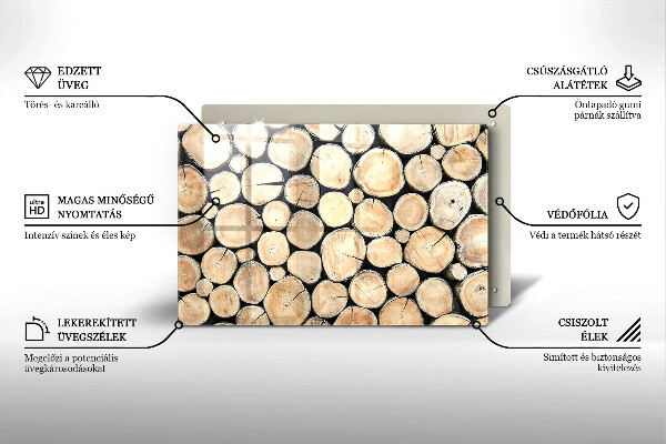 Zaščitna plošča za štedilnik Lesena debla