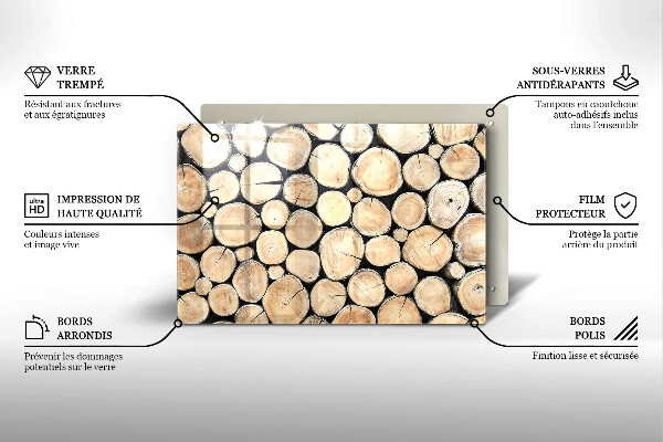 Zaščitna plošča za štedilnik Lesena debla
