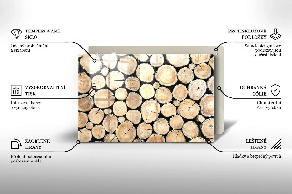 Zaščitna plošča za štedilnik Lesena debla