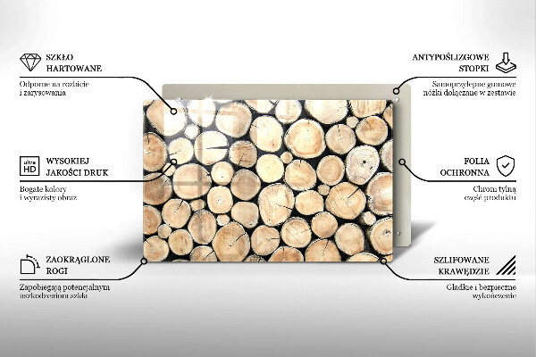 Zaščitna plošča za štedilnik Lesena debla