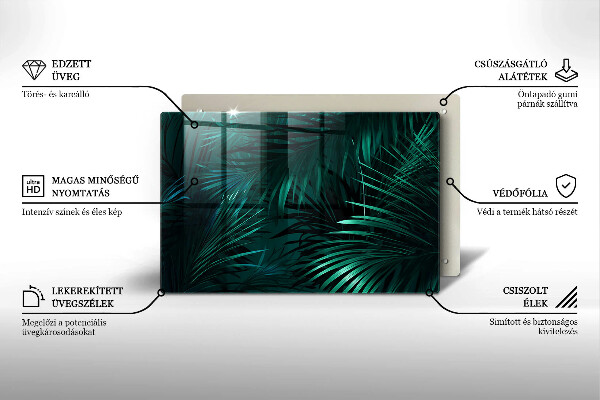 Zaščitna plošča za štedilnik Listi divje džungle