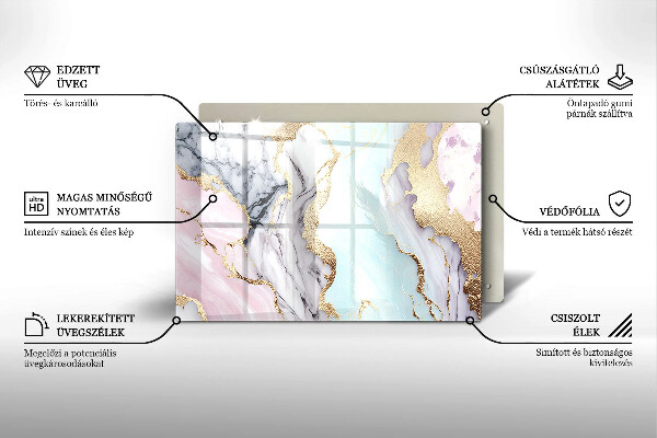 Zaščitna plošča za štedilnik Pastelni marmor