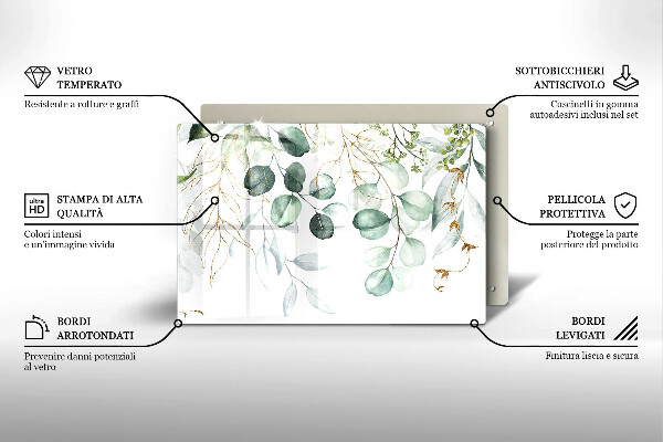 Zaščitna plošča za štedilnik Poslikane rastline