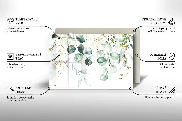 Zaščitna plošča za štedilnik Poslikane rastline