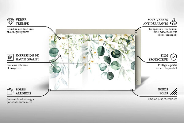 Zaščitna plošča za štedilnik Akvarelne rastline