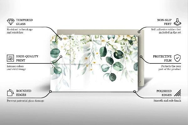 Zaščitna plošča za štedilnik Akvarelne rastline