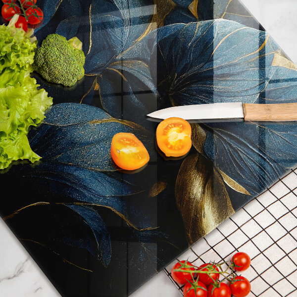 Zaščitna plošča za štedilnik Okrasni listi z zlatom