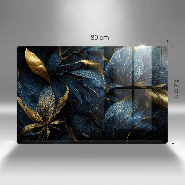 Zaščitna plošča za štedilnik Okrasni listi z zlatom