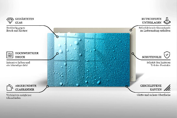 Zaščitna plošča za štedilnik Kapljice vode
