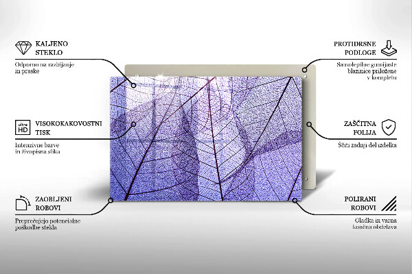Zaščitna plošča za štedilnik Listi z žilami