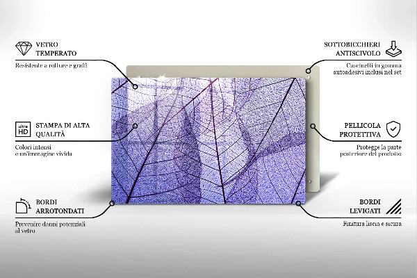 Zaščitna plošča za štedilnik Listi z žilami
