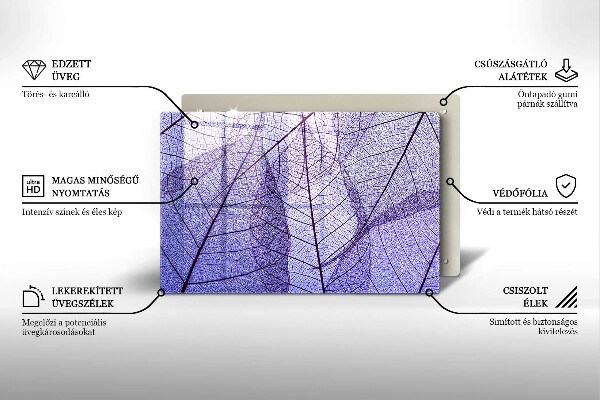 Zaščitna plošča za štedilnik Listi z žilami