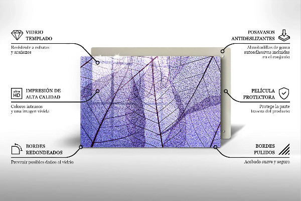 Zaščitna plošča za štedilnik Listi z žilami