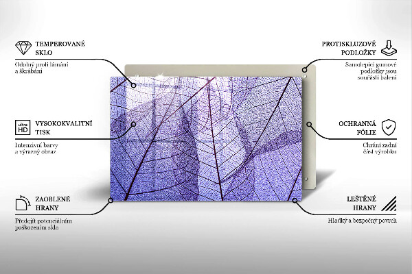 Zaščitna plošča za štedilnik Listi z žilami
