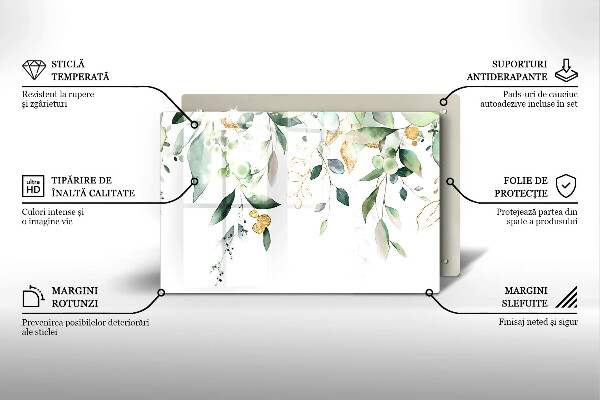 Zaščitna plošča za štedilnik Akvarelni listi