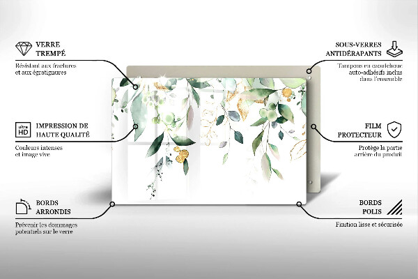 Zaščitna plošča za štedilnik Akvarelni listi