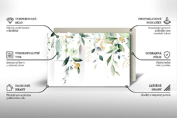 Zaščitna plošča za štedilnik Akvarelni listi