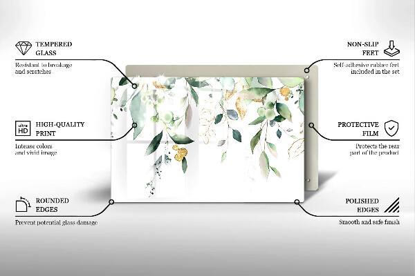 Zaščitna plošča za štedilnik Akvarelni listi