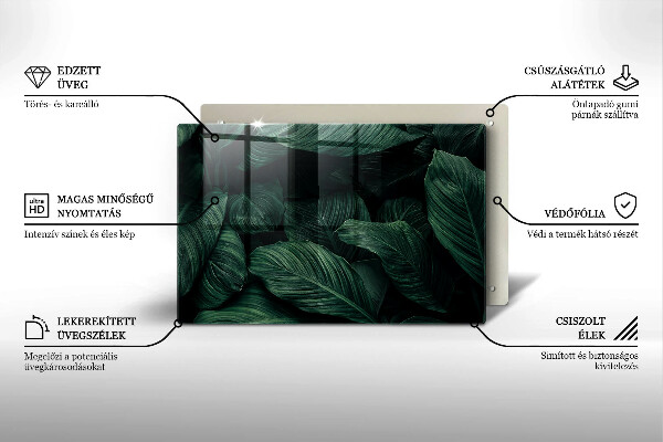 Zaščitna plošča za štedilnik Temni listi